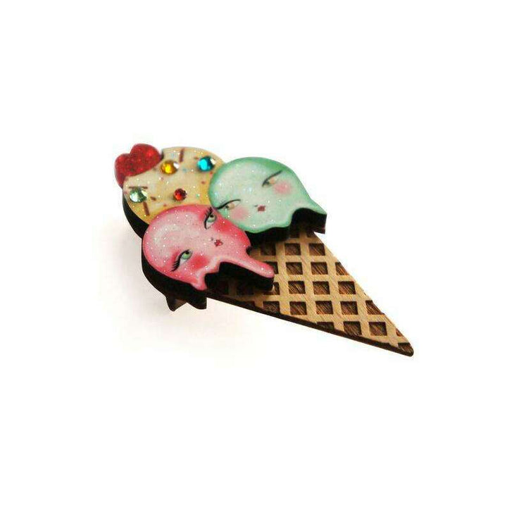 Ice Cream Cone Brooch by Laliblue - Quirks!