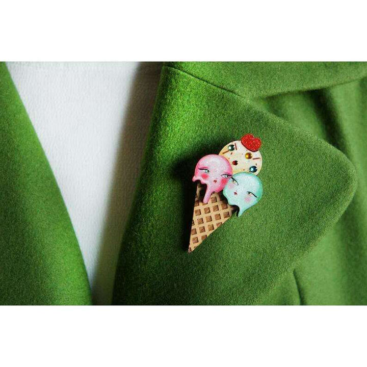 Ice Cream Cone Brooch by Laliblue - Quirks!