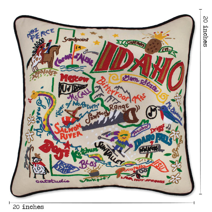 Idaho Hand-Embroidered Pillow