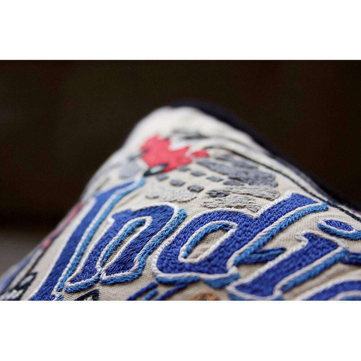 Indianapolis Hand-Embroidered Pillow