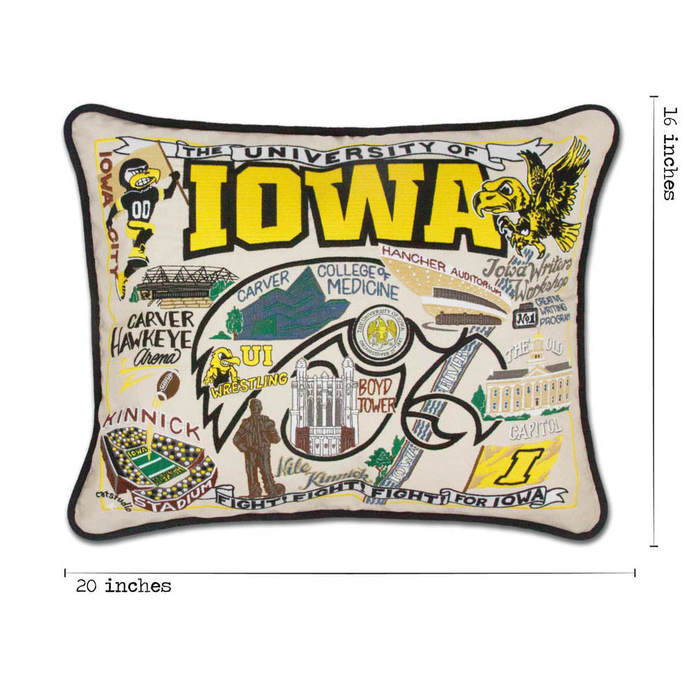 Iowa, University of Collegiate Embroidered Pillow by CatStudio