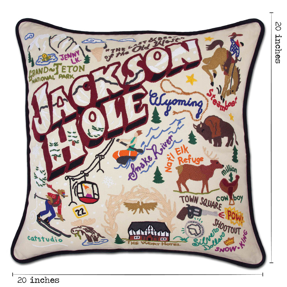 Jackson Hole Hand-Embroidered Pillow