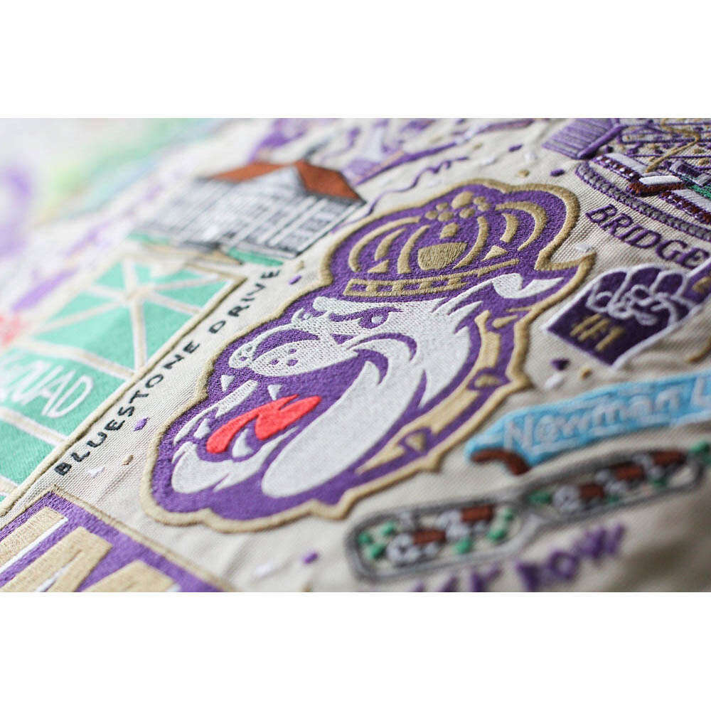 James Madison University Collegiate Embroidered Pillow by CatStudio