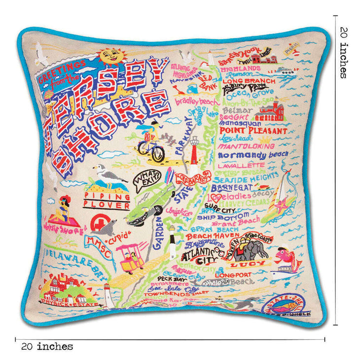 Jersey Shore Embroidered Pillow