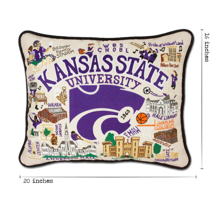 Kansas State University Collegiate Embroidered Pillow by CatStudio