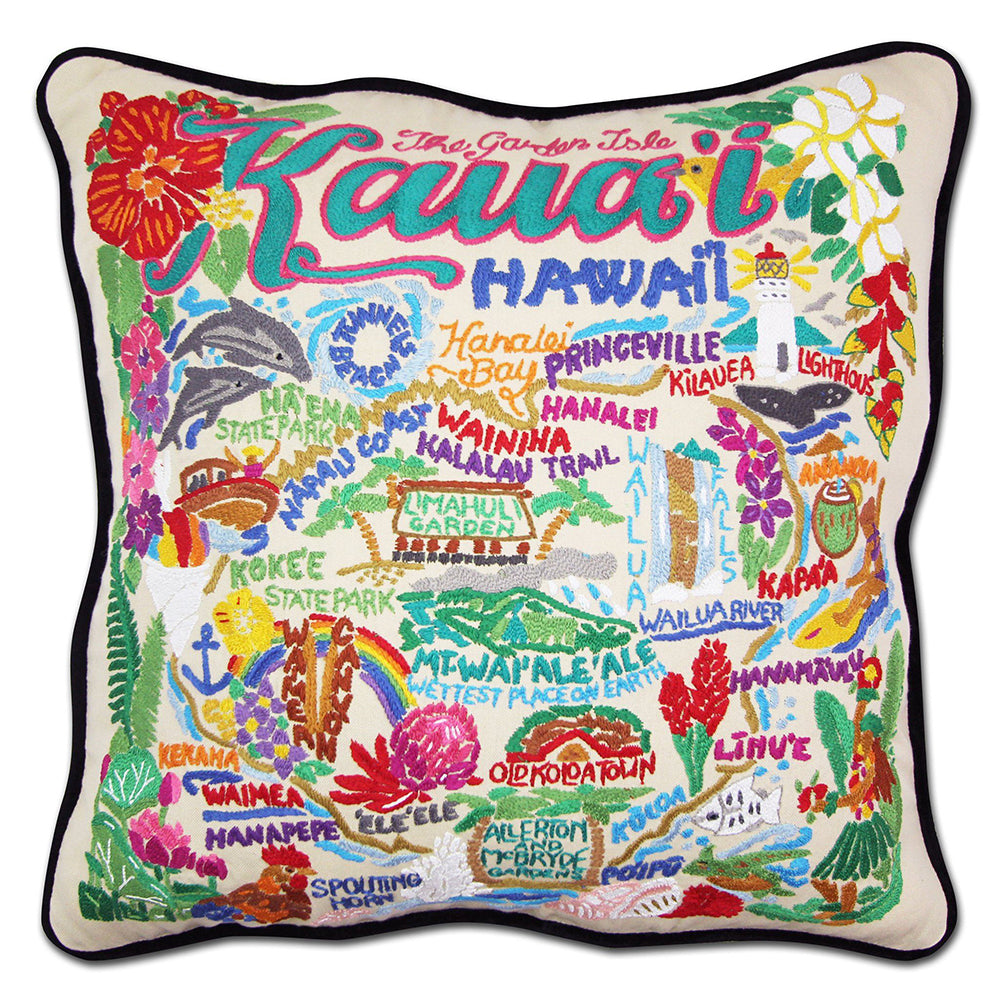 Kauai Hand-Embroidered Pillow
