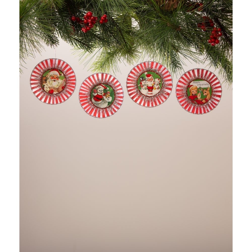 Kitschmas Rosette Ornaments S4 by Bethany Lowe