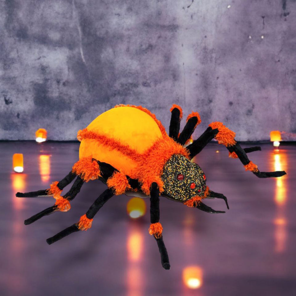 Large LED Lighted Eyes Orange Spider Display by December Diamonds