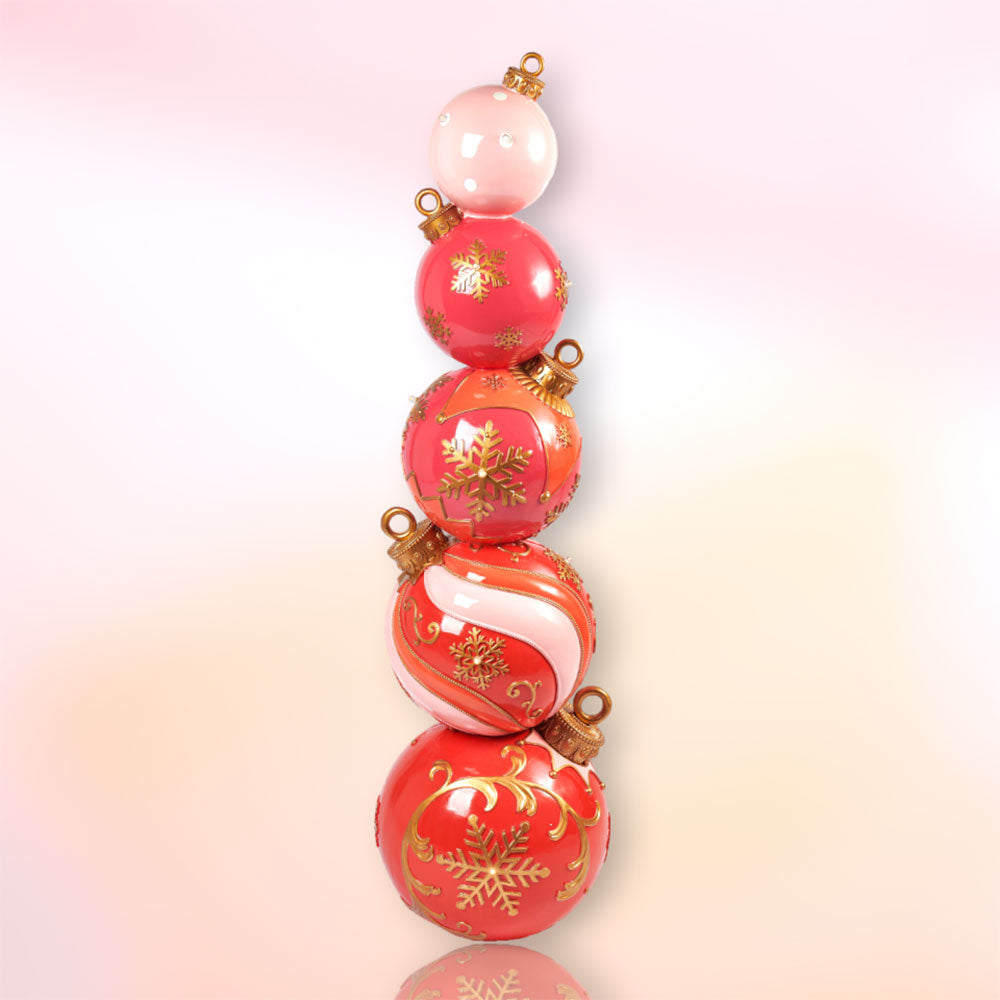 LED Lighted Stacked Baubles Display by December Diamonds