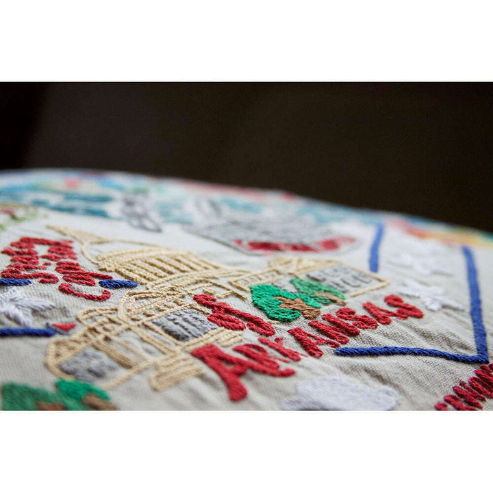 Little Rock Hand-Embroidered Pillow