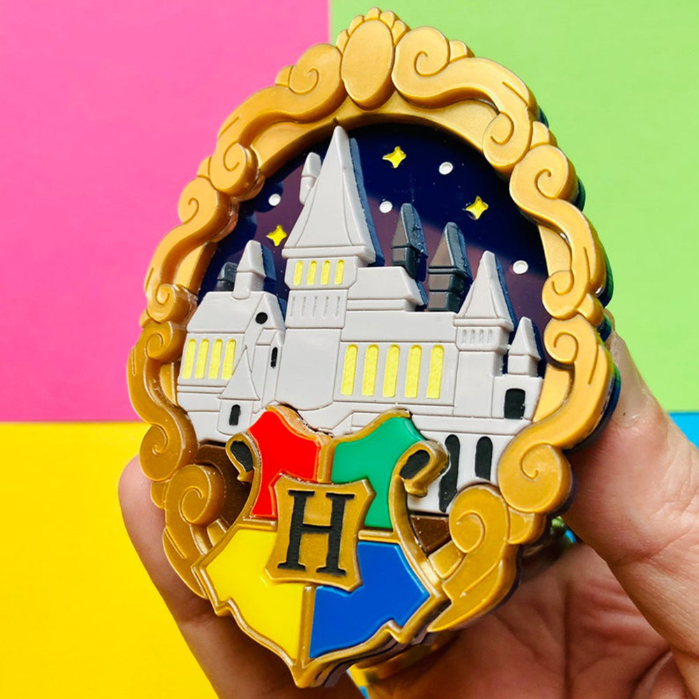 Magic & Witchcraft Collection - "Baroque Frame Magic Castle" Acrylic Brooch by Makokot Design