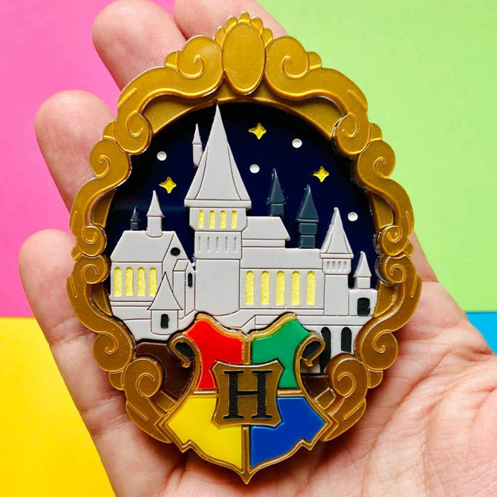 Magic & Witchcraft Collection - "Baroque Frame Magic Castle" Acrylic Brooch by Makokot Design