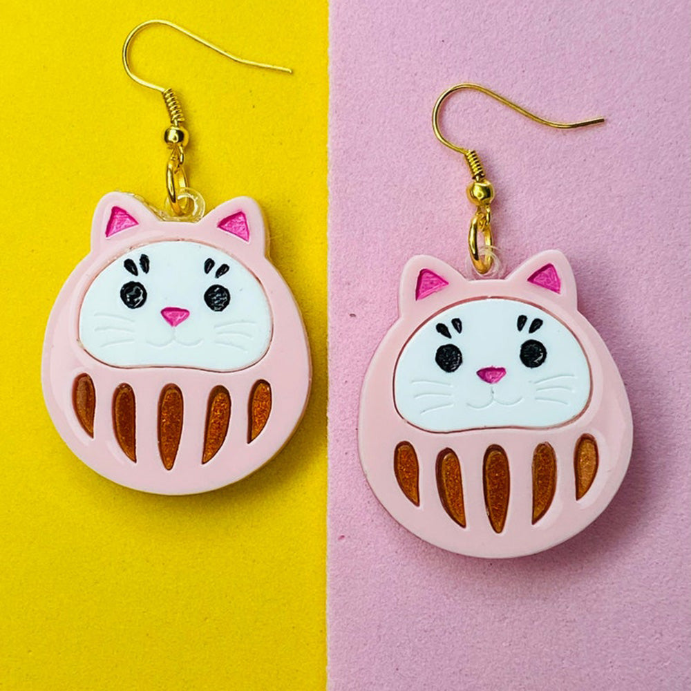 LUCKY CAT - Maneki-neko - Japanese - Laser Cut Acrylic Earrings