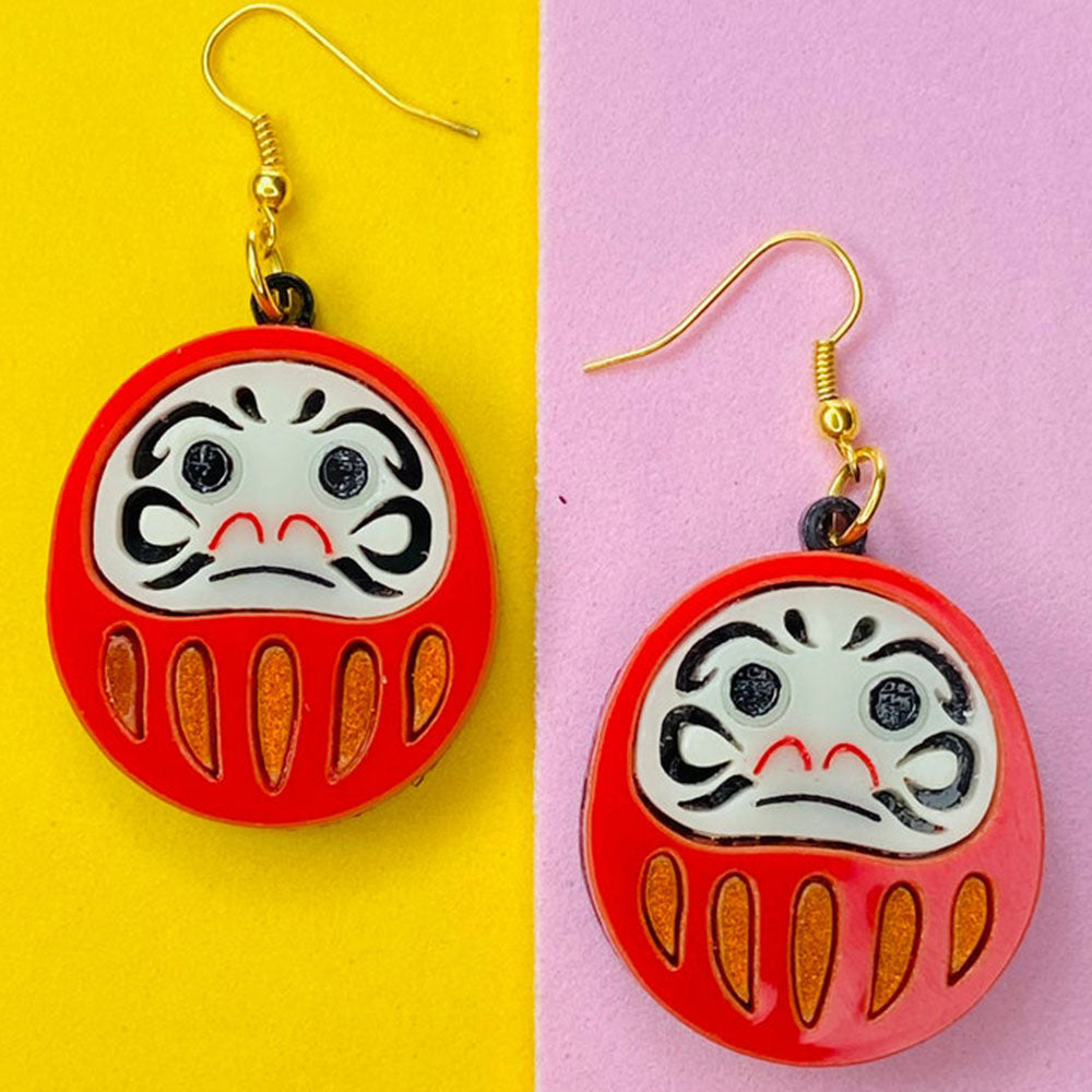 MAKOKOT LIGHT Traditional Daruma Doll EARRINGS -  Israel