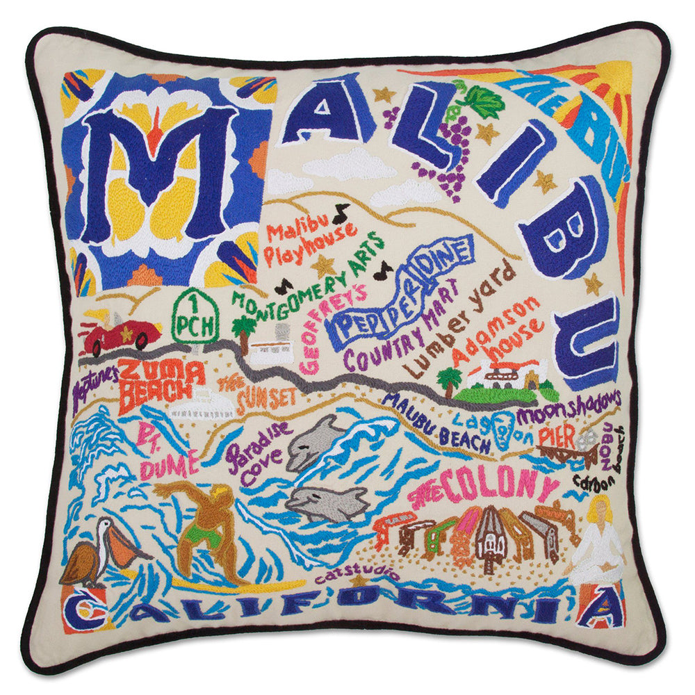 Malibu Hand-Embroidered Pillow