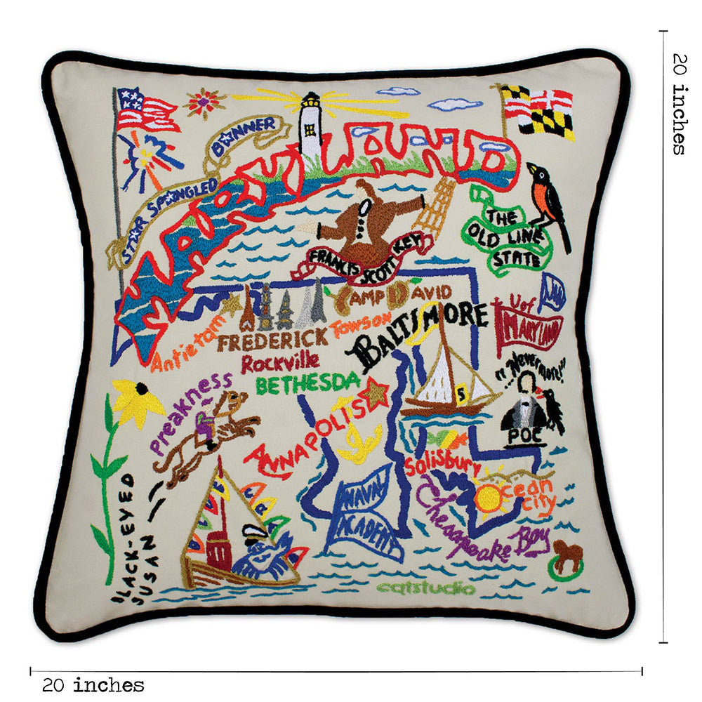 Maryland Hand-Embroidered Pillow
