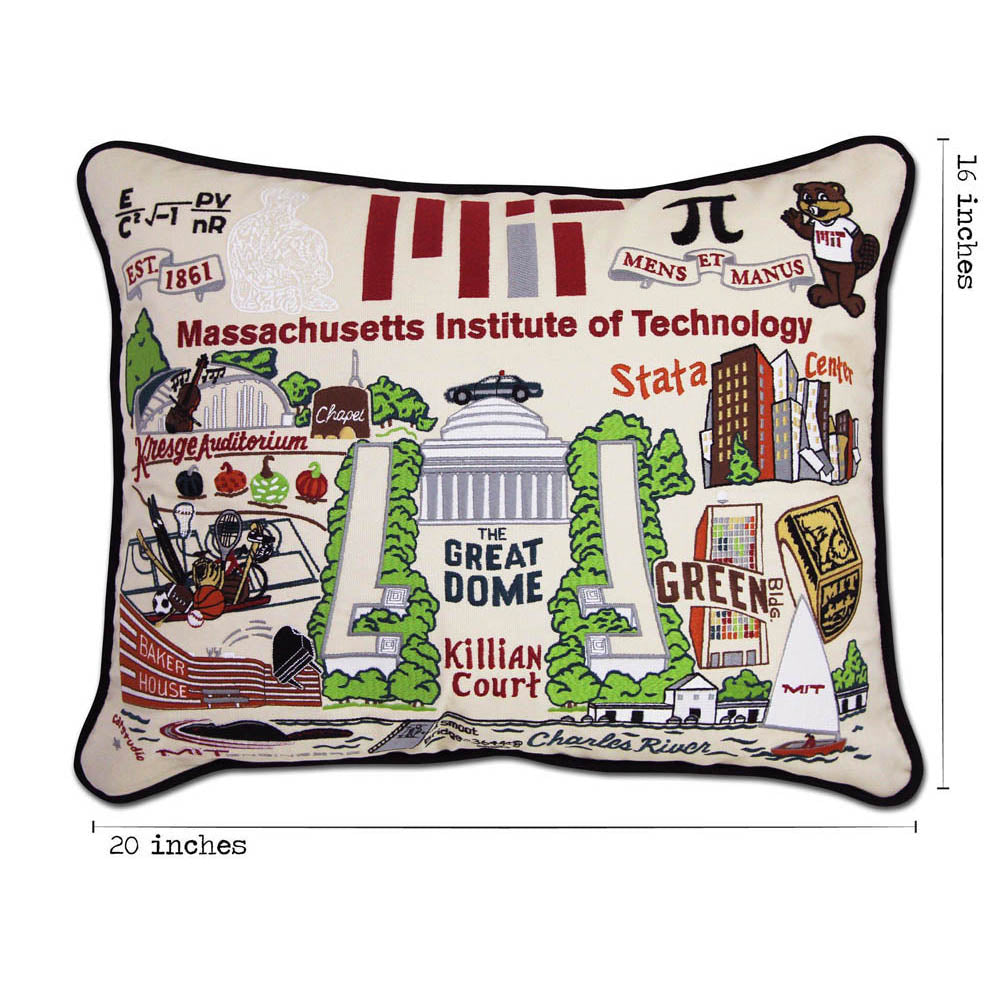 Massachusetts Institute of Technology (MIT) Collegiate Embroidered Pillow by CatStudio