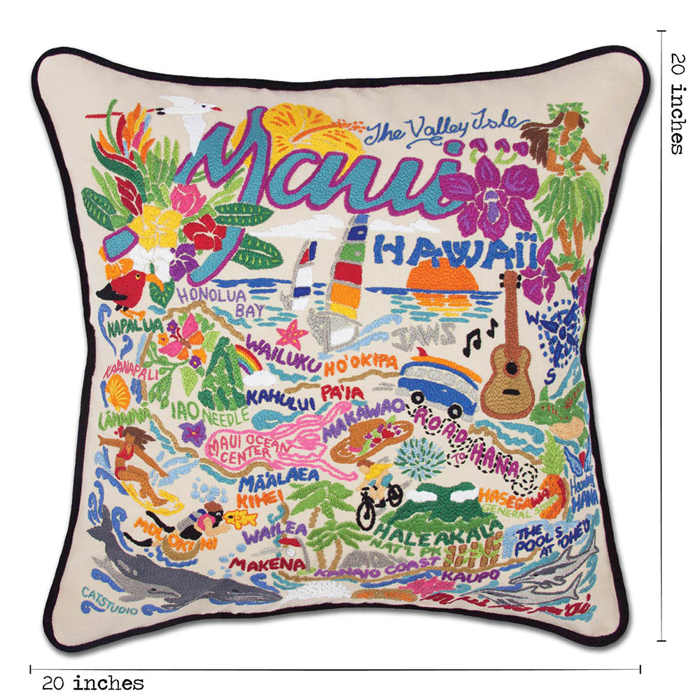 Maui Hand-Embroidered Pillow