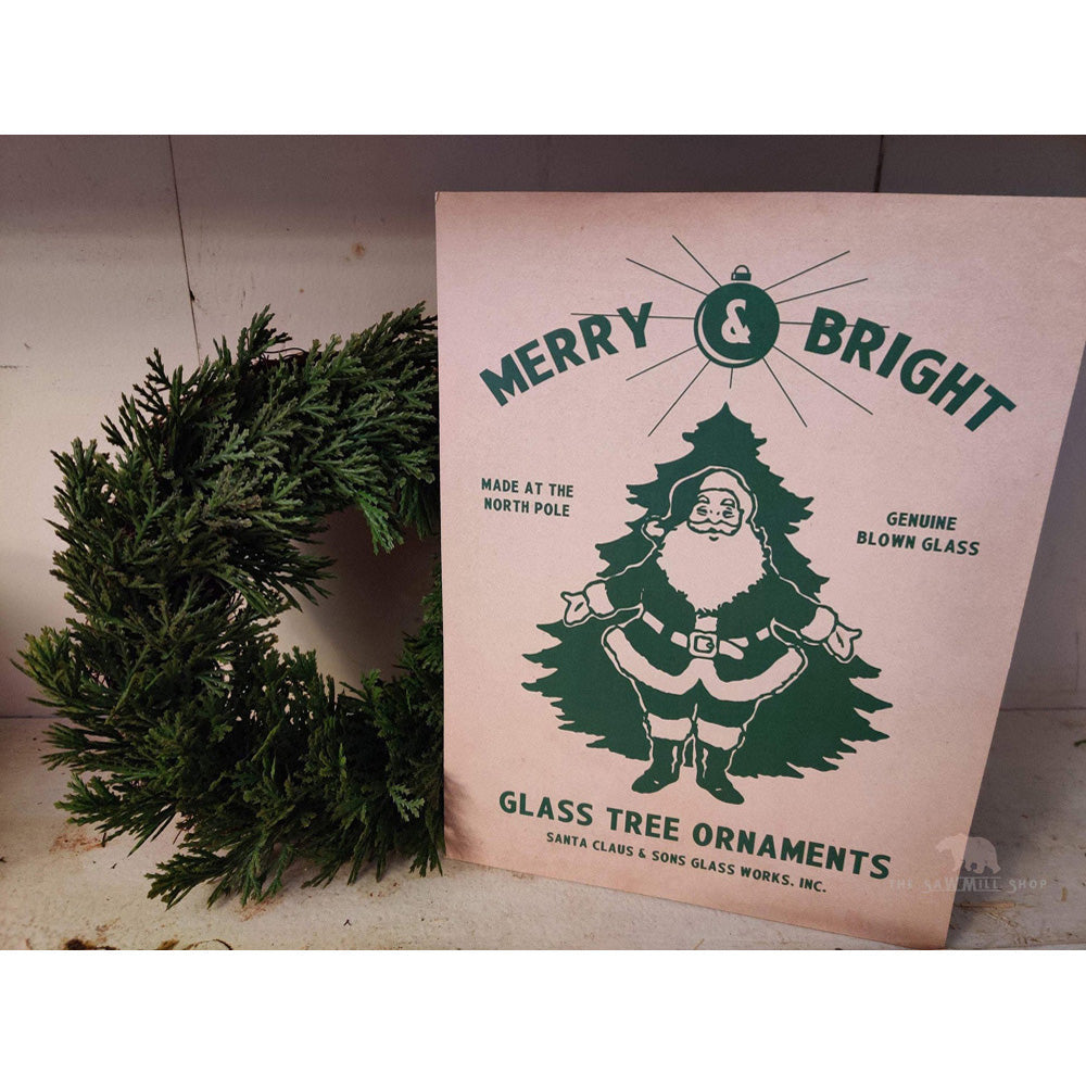 Merry Bright Christmas Decor Box Wood Cutouts by Sawmill Shop