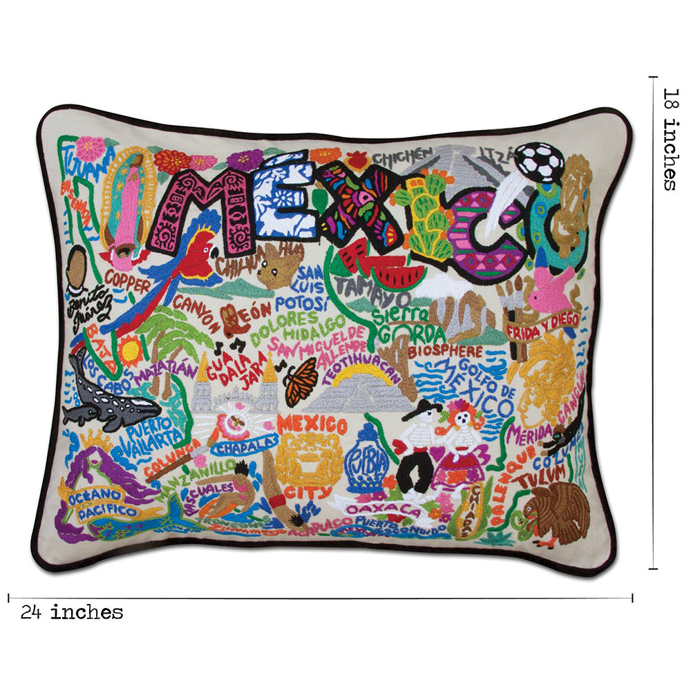 Mexico Hand-Embroidered Pillow