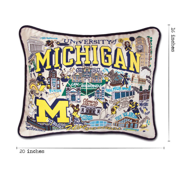Michigan, University of Collegiate Embroidered Pillow by CatStudio