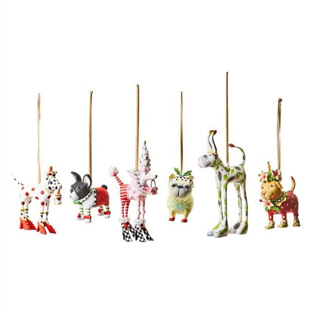 Mini Dog Ornaments, Set of 6 by Patience Brewster 
