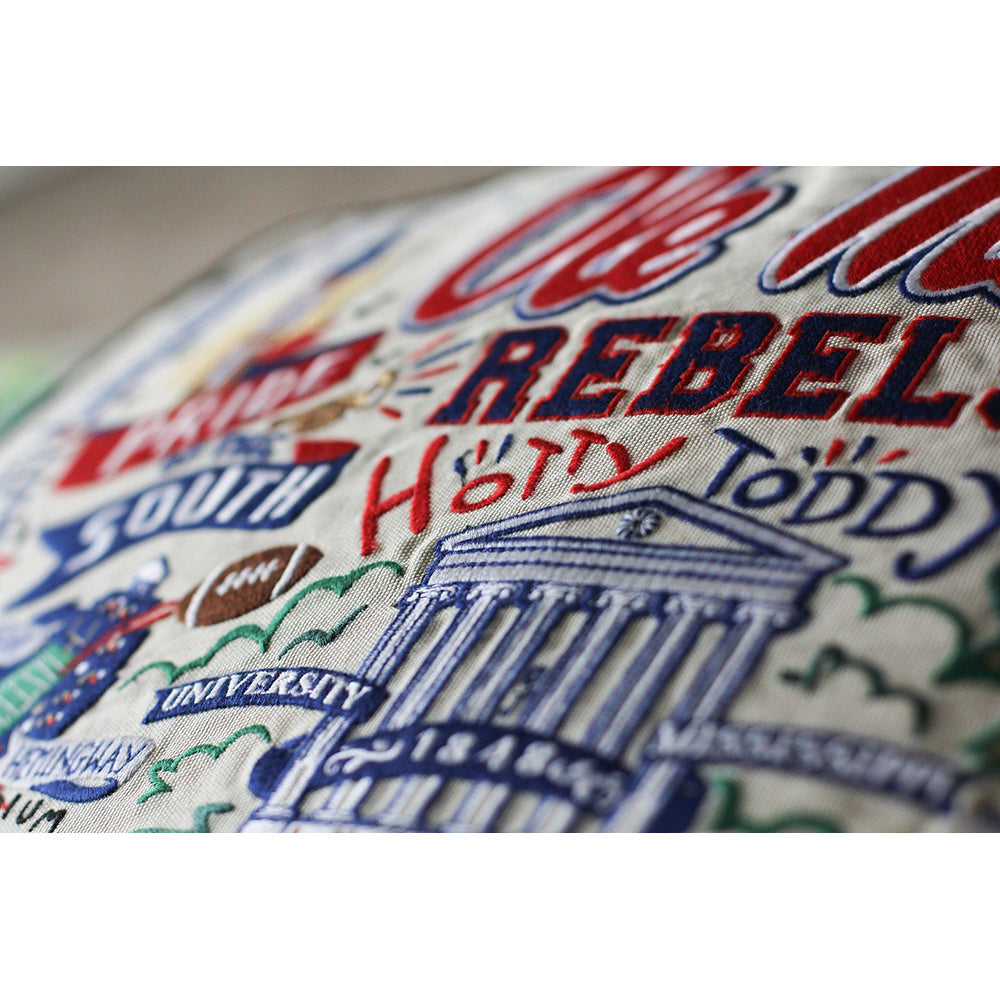 Mississippi, University of (Ole Miss.) Collegiate Hand-Embroidered Pillow