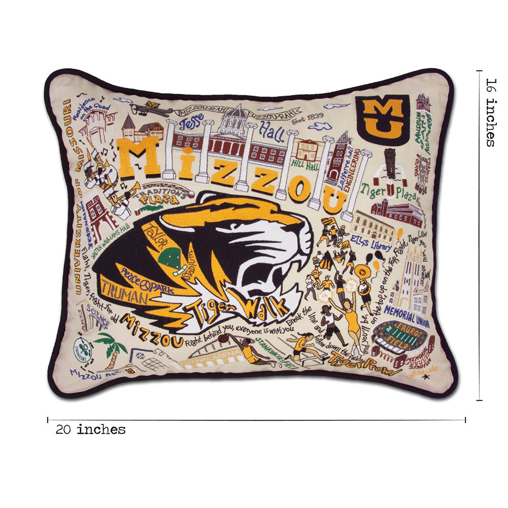 Missouri, University of (Mizzou) Collegiate Hand-Embroidered Pillow