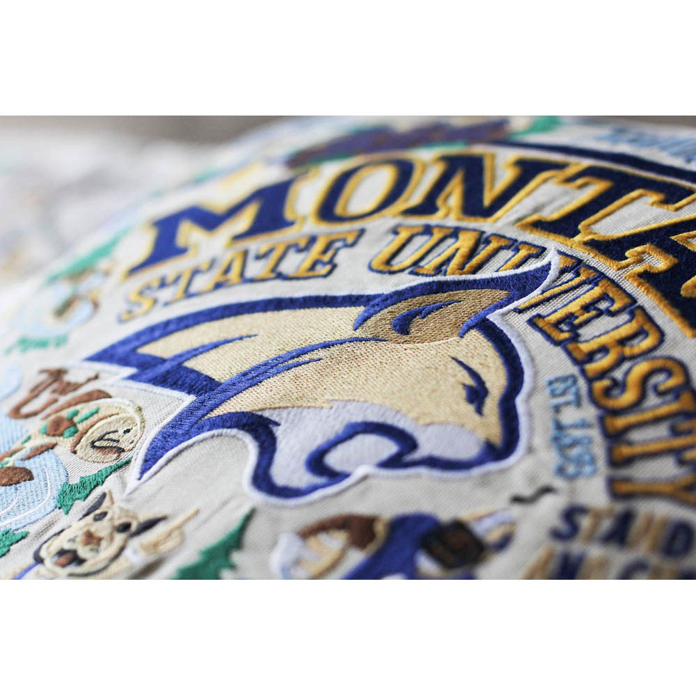 Montana State University Collegiate Embroidered Pillow by CatStudio