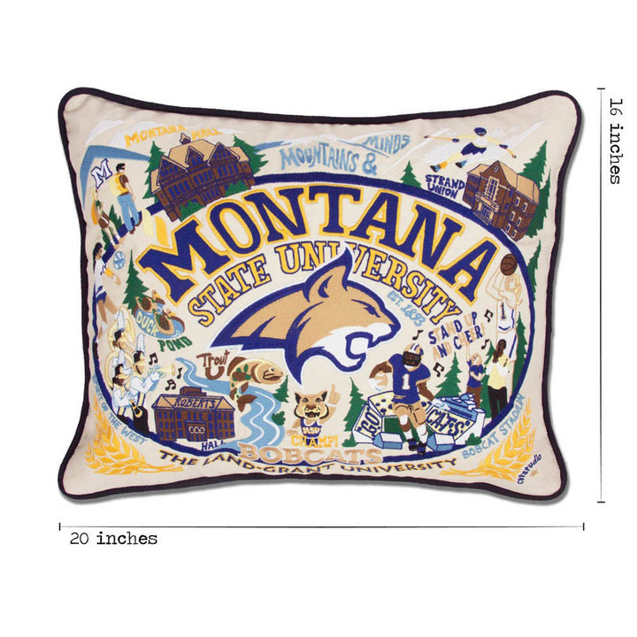 Montana State University Collegiate Embroidered Pillow by CatStudio
