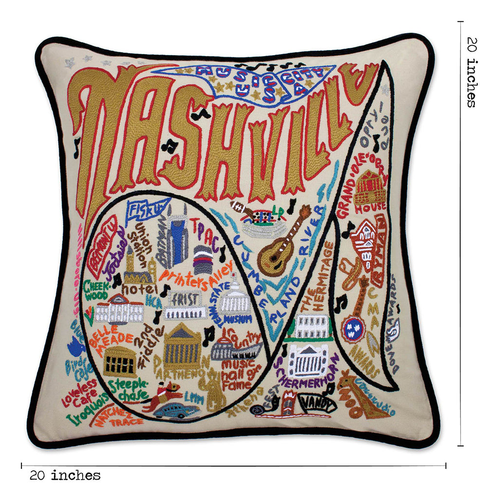 Nashville Hand-Embroidered Pillow