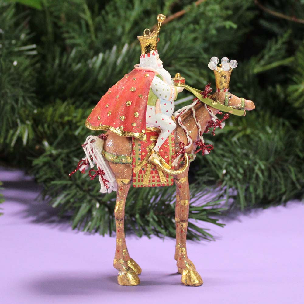Nativity Melchior On Horse Ornament by Patience Brewster