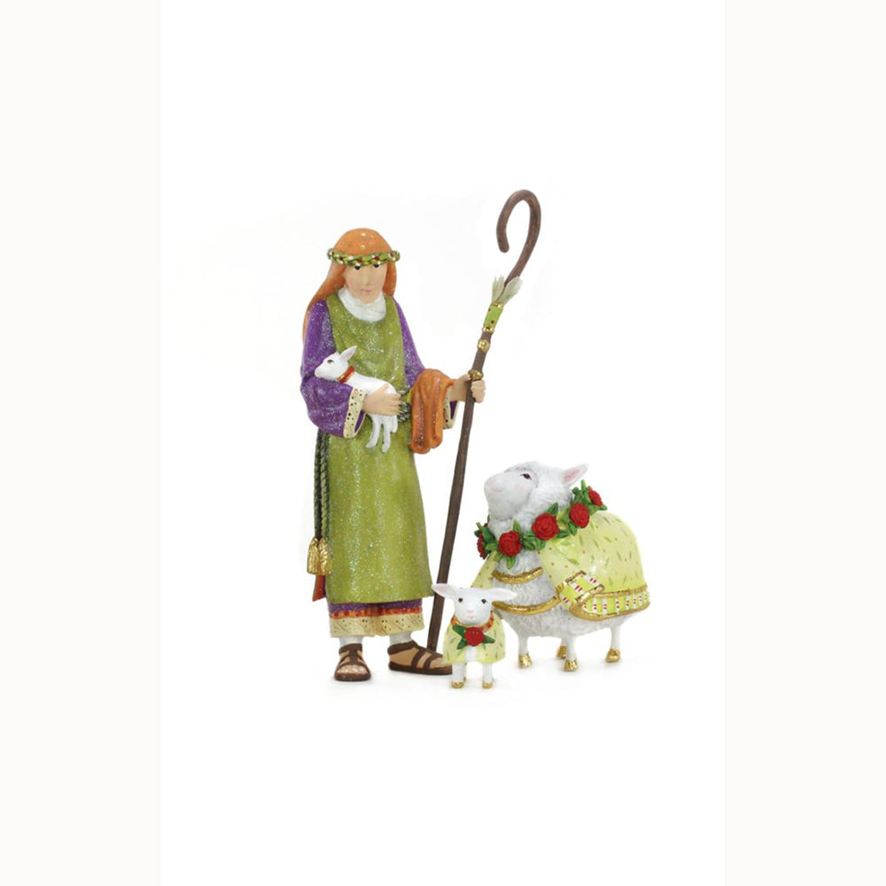 Nativity Shepherd & Sheep Figures by Patience Brewster