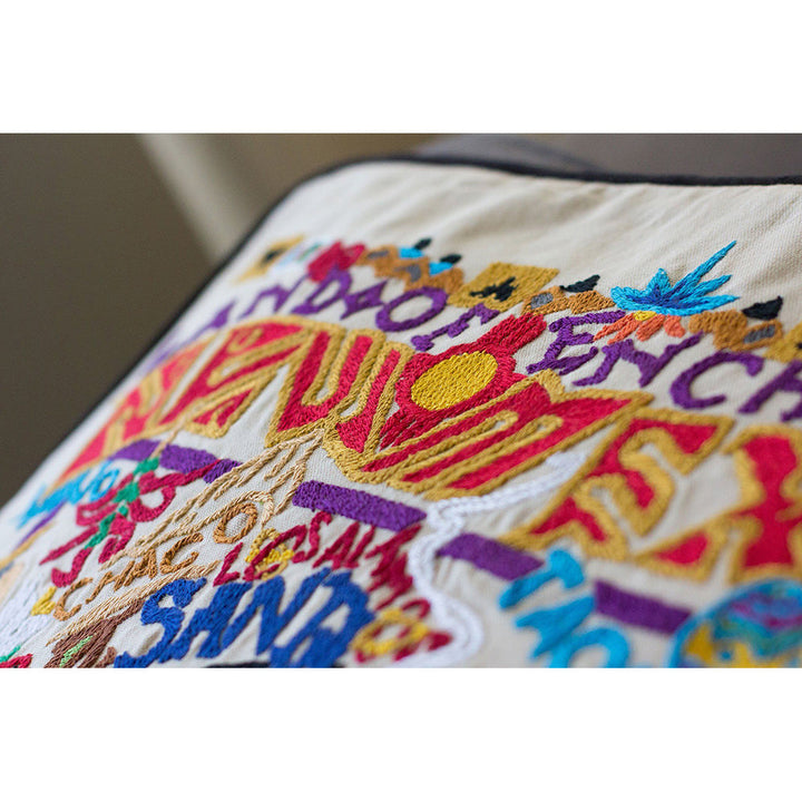 New Mexico Hand-Embroidered Pillow