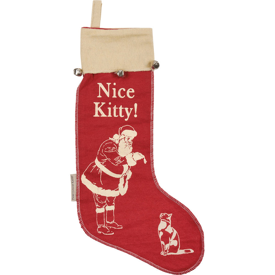 Nice Kitty Stocking By Primitives by Kathy