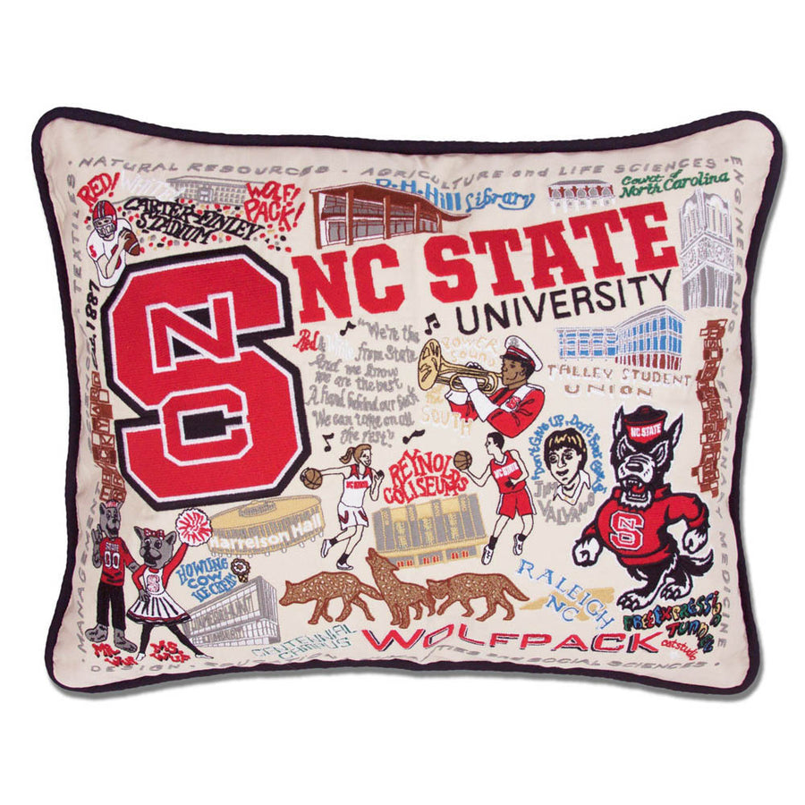 North Carolina State University Collegiate Embroidered Pillow by CatStudio
