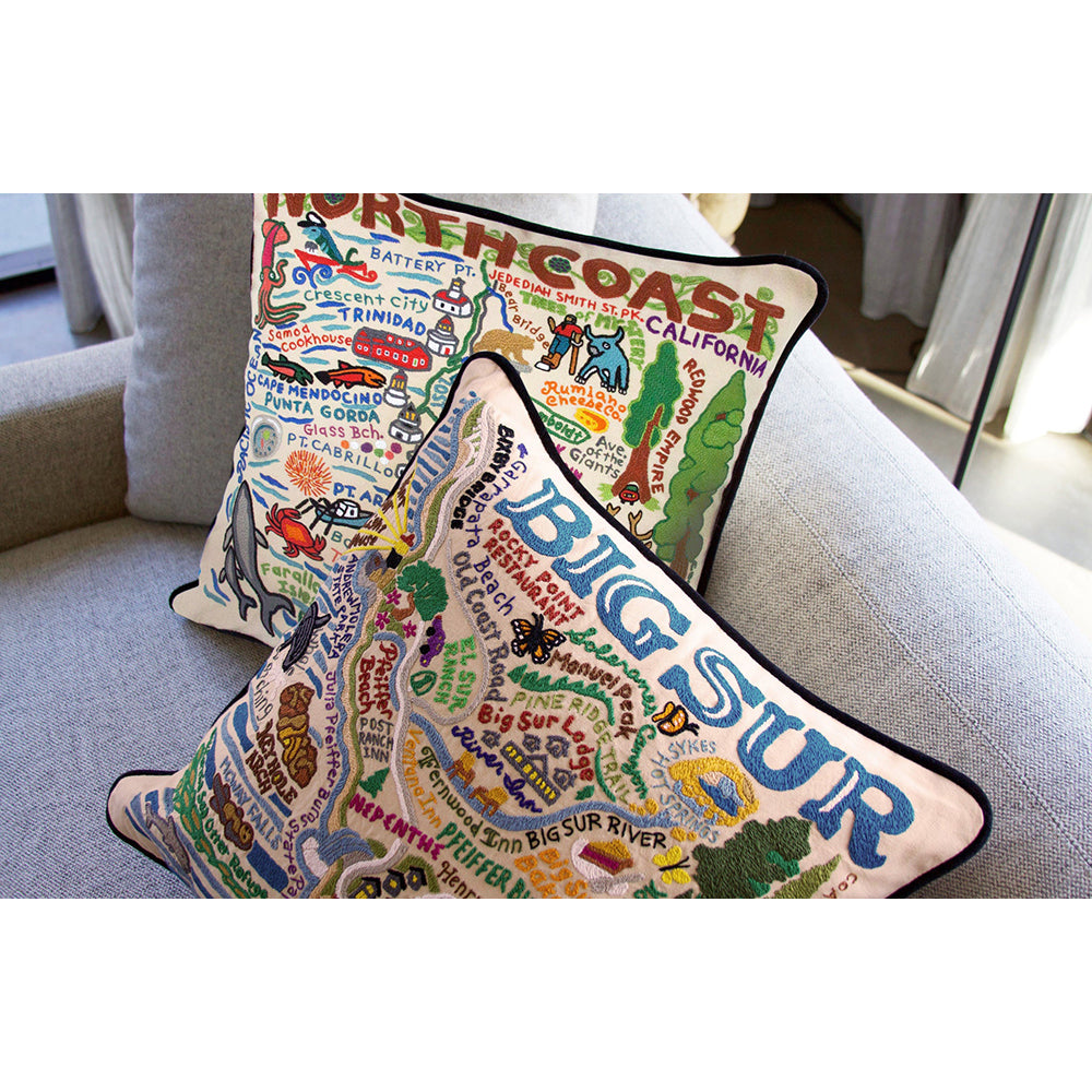 North Coast Hand-Embroidered Pillow