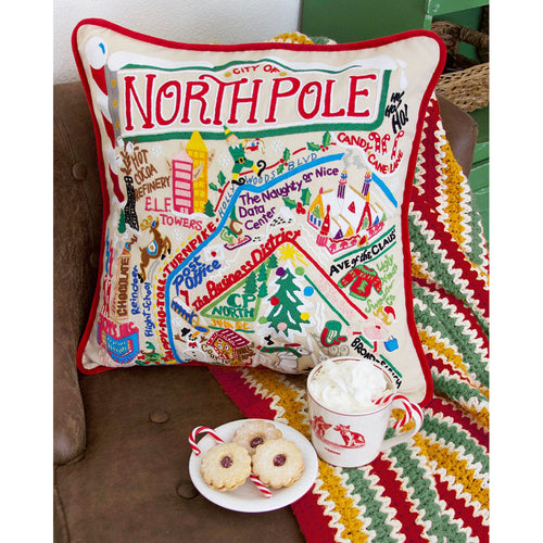 Catstudio North Pole 1 Embroidered Decorative Throw Pillow