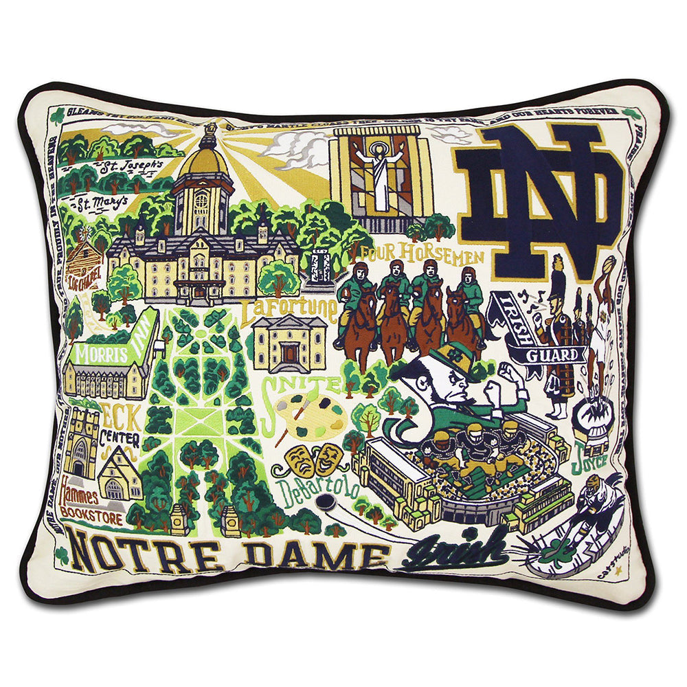 Notre Dame, University of Collegiate Embroidered Pillow by Cat Studio
