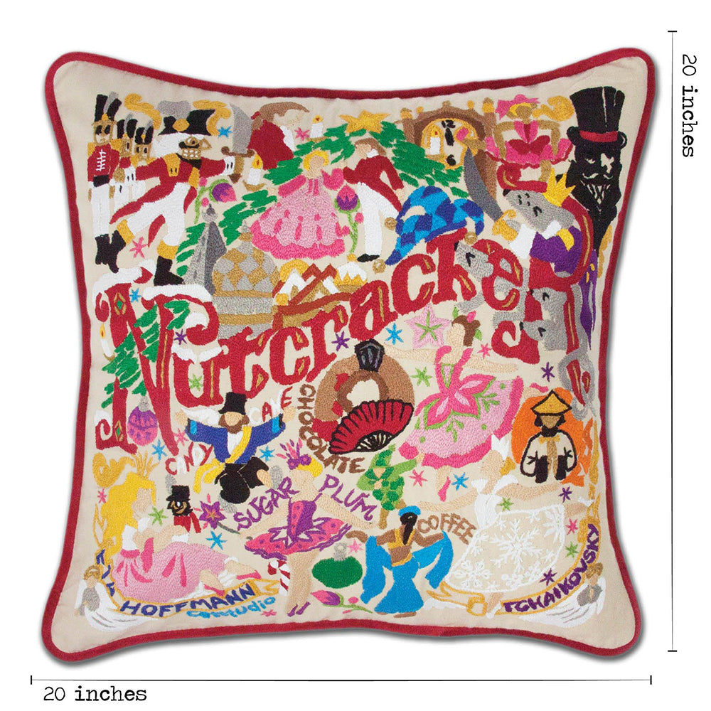 Nutcracker Hand-Embroidered Pillow