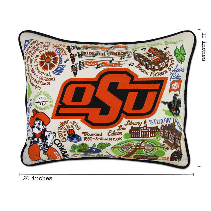 Oklahoma State University Collegiate Embroidered Pillow by CatStudio
