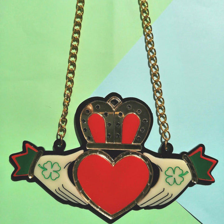 Old School Collection - Claddagh Acrylic Necklace by Makokot Design