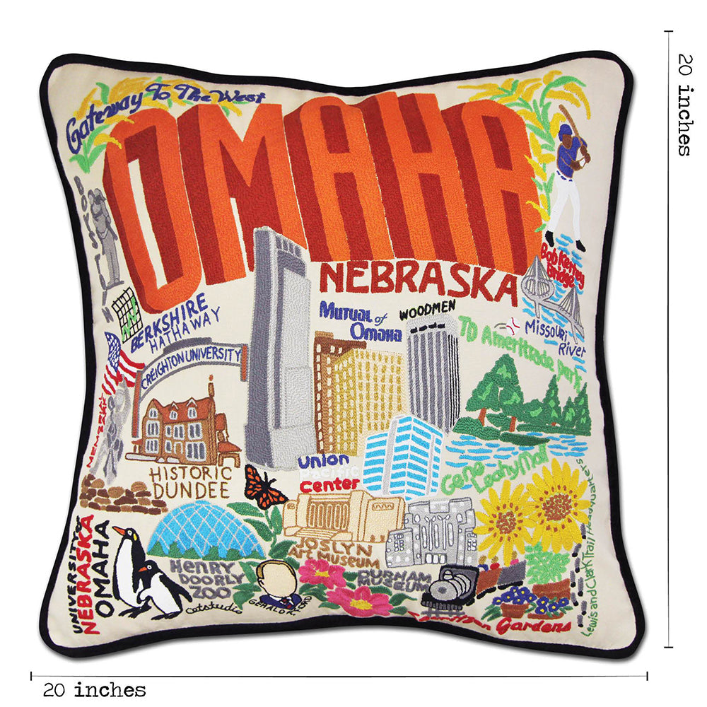 Omaha Hand-Embroidered Pillow