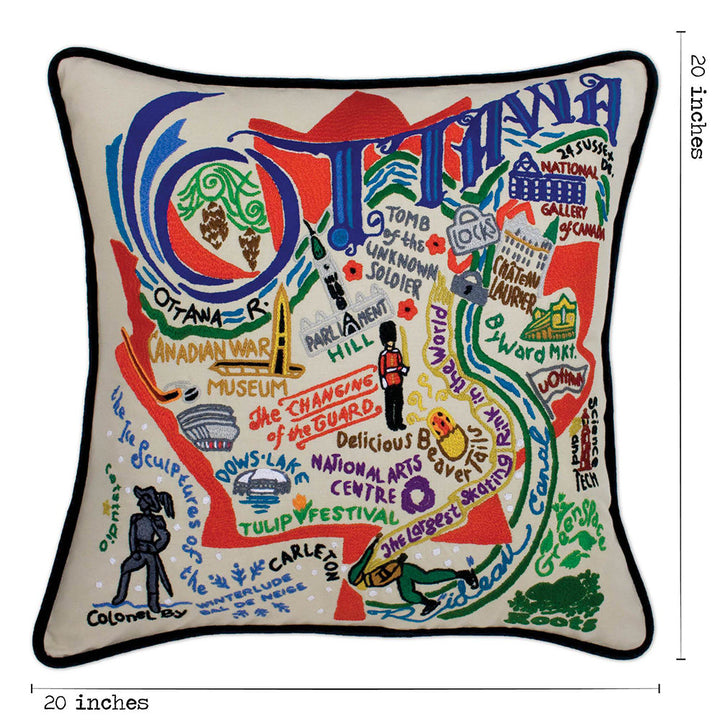 Ottawa Hand-Embroidered Pillow