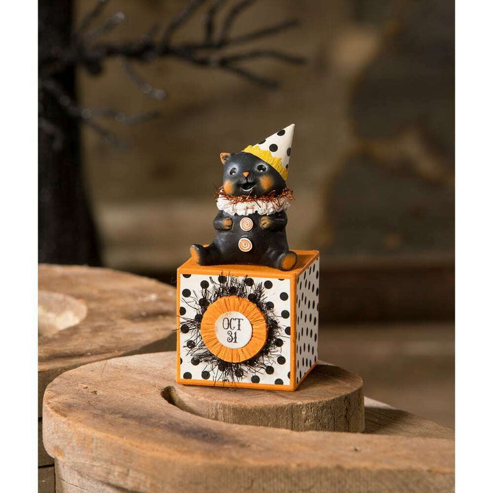 Party Hat Kitty on Block by Bethany Lowe Designs – view 3