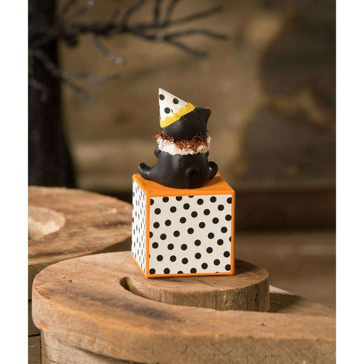 Party Hat Kitty on Block by Bethany Lowe Designs – view 4