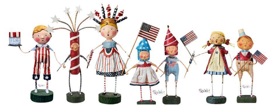 Patriotic Parade Deluxe Set of 7 Figurines by Lori Mitchell - Quirks!