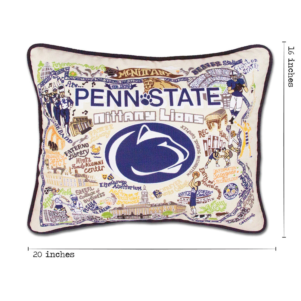 Penn State University Collegiate Hand-Embroidered Pillow