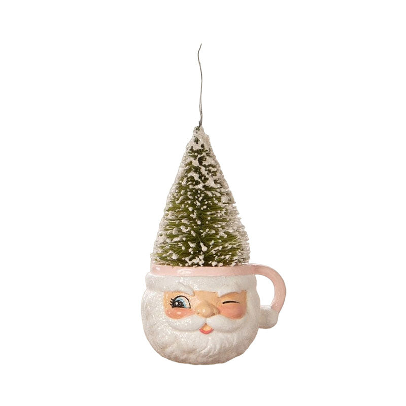 Pink Santa Mug Ornament by Bethany Lowe