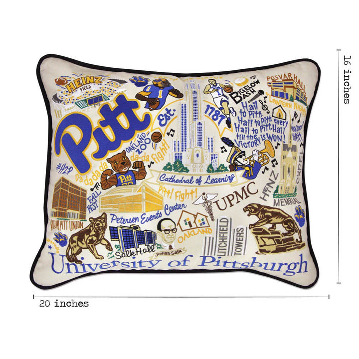 Pittsburgh, University of Collegiate Embroidered Pillow by CatStudio